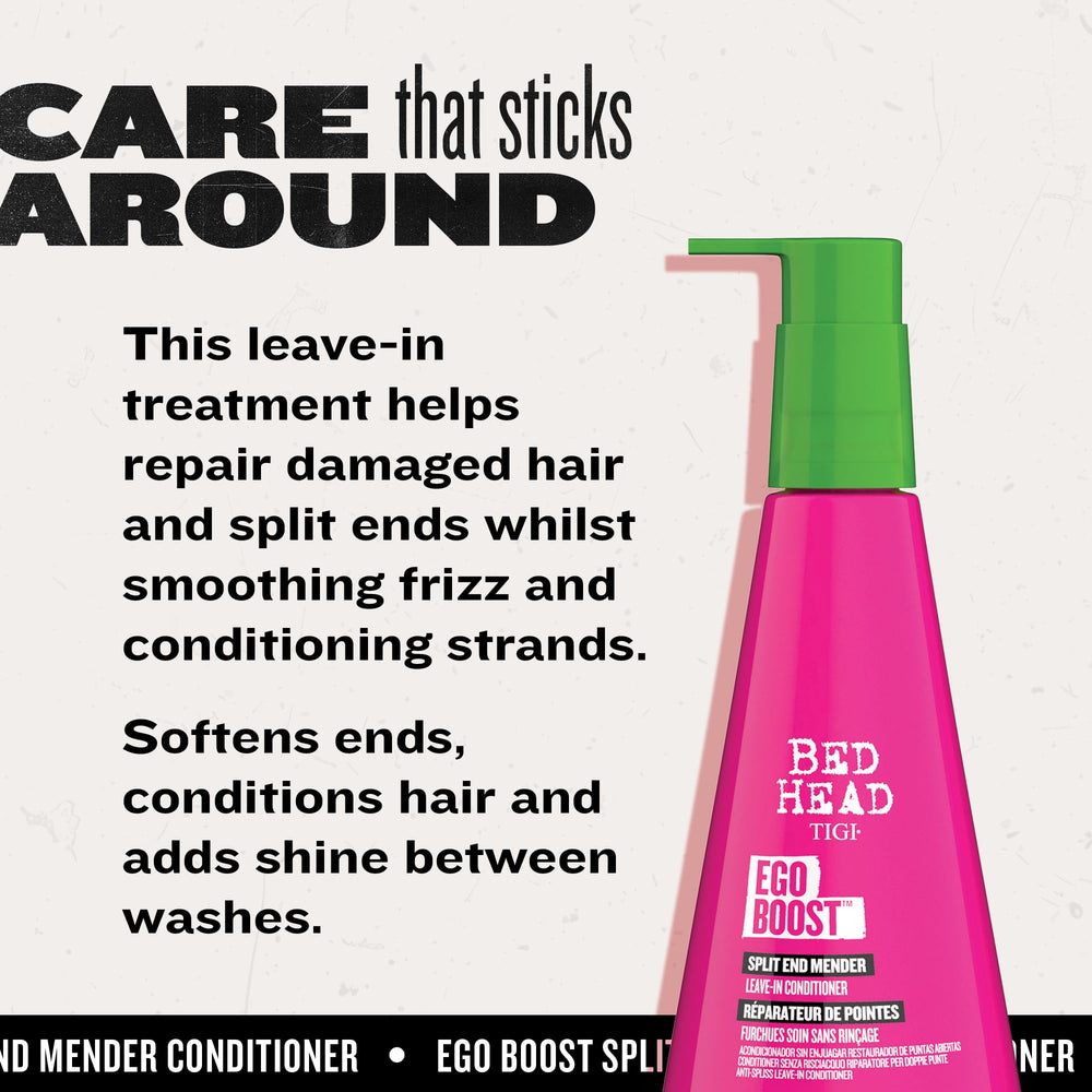 Aplicación en cabello seco ayuda a controlar frizz con Ego Boost.