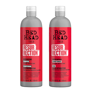 TIGI Bed Head Resurrection shampoo bottle promotes repair for dry hair