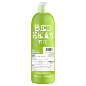 TIGI Bed Head Urban Anti+dotes Re-energize: botella visible para hidratar y revitalizar el cabello.