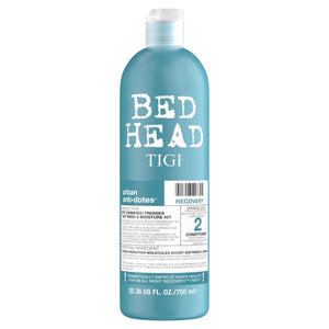 TIGI Resurrection shampoo, botella: limpieza suave para cabello dañado y mantiene la hidratación.