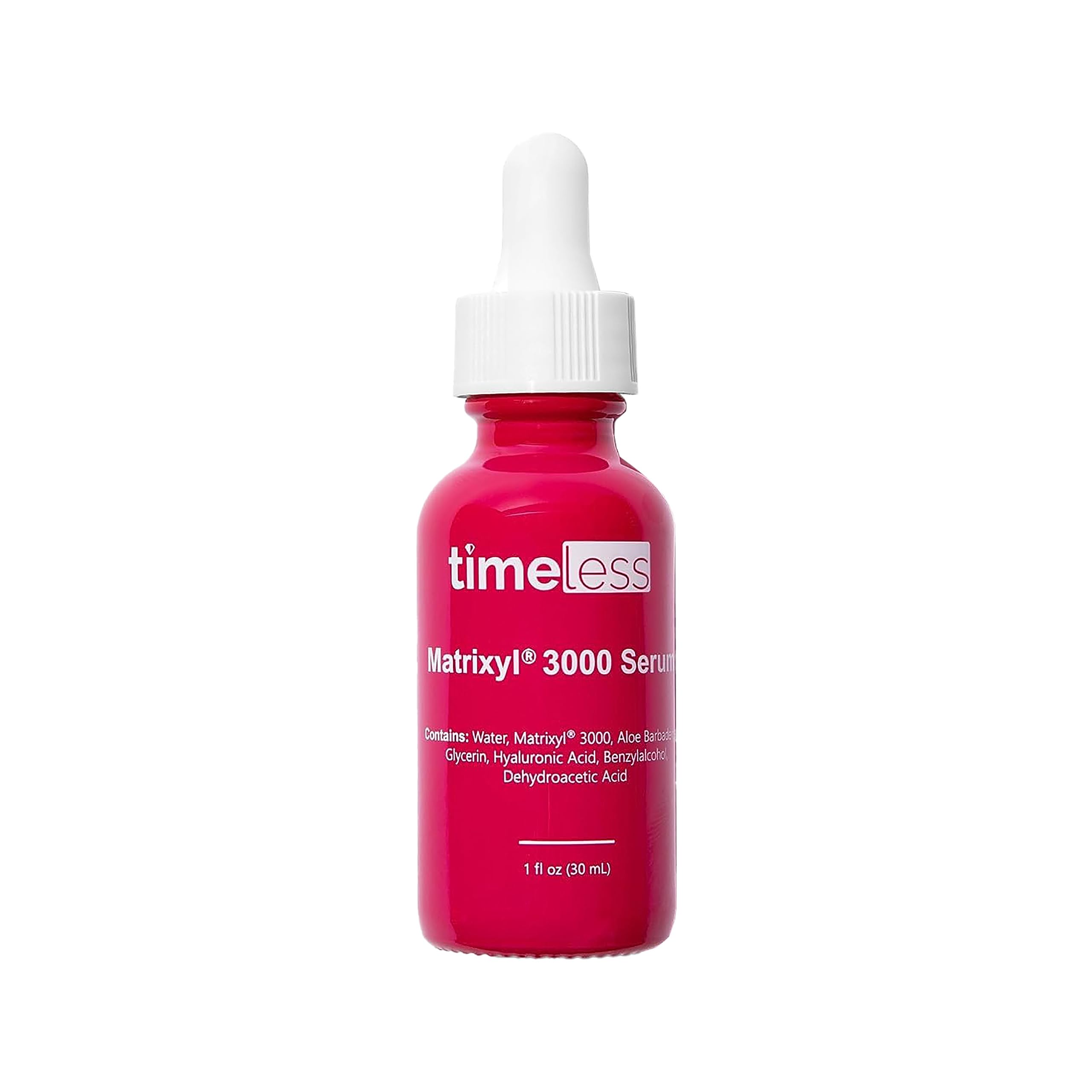 Timeless Matrixyl 3000 Serum en botella, listo para uso diario e hidratación suave.