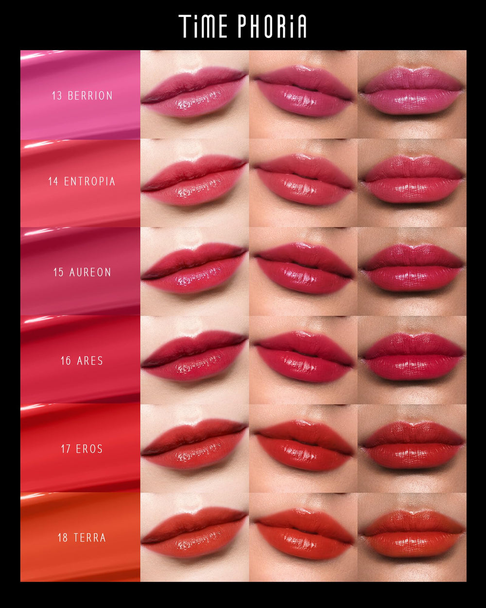 TIMEPHORIA Stellar Dust Lip Stain 17 Eros, sin transferencia gracias a película fija el color.
