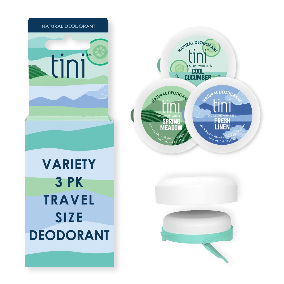 TINI desodorante mini viaje: pack de tres para llevar en cualquier viaje.