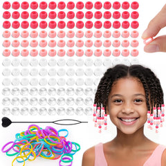 Cuentas de silicona TINKRSTUFF 10 mm para trenzas en rosa claro, listas para estilos rápidos.