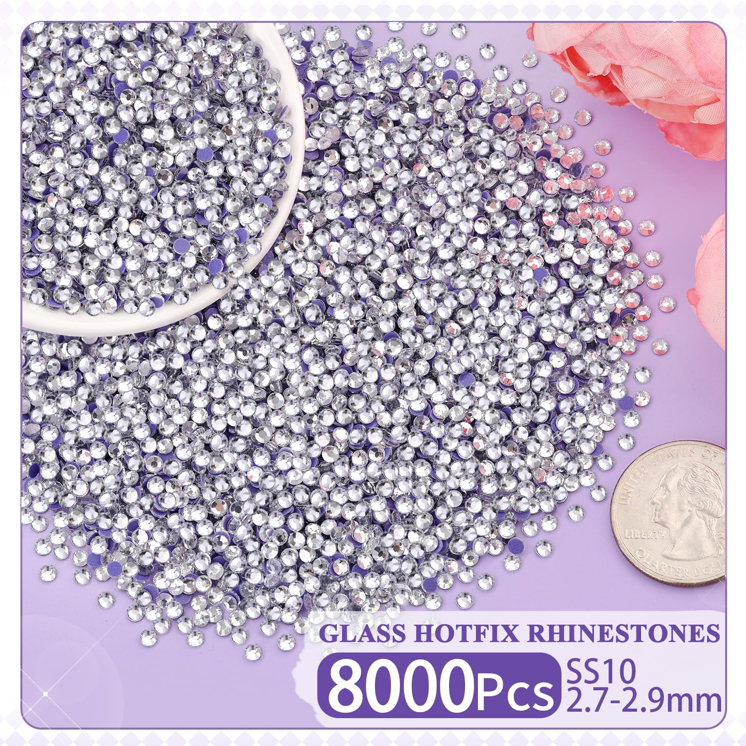 Piedras TINKRSTUFF SS10 claras para gorras, brillo vistoso para accesorios