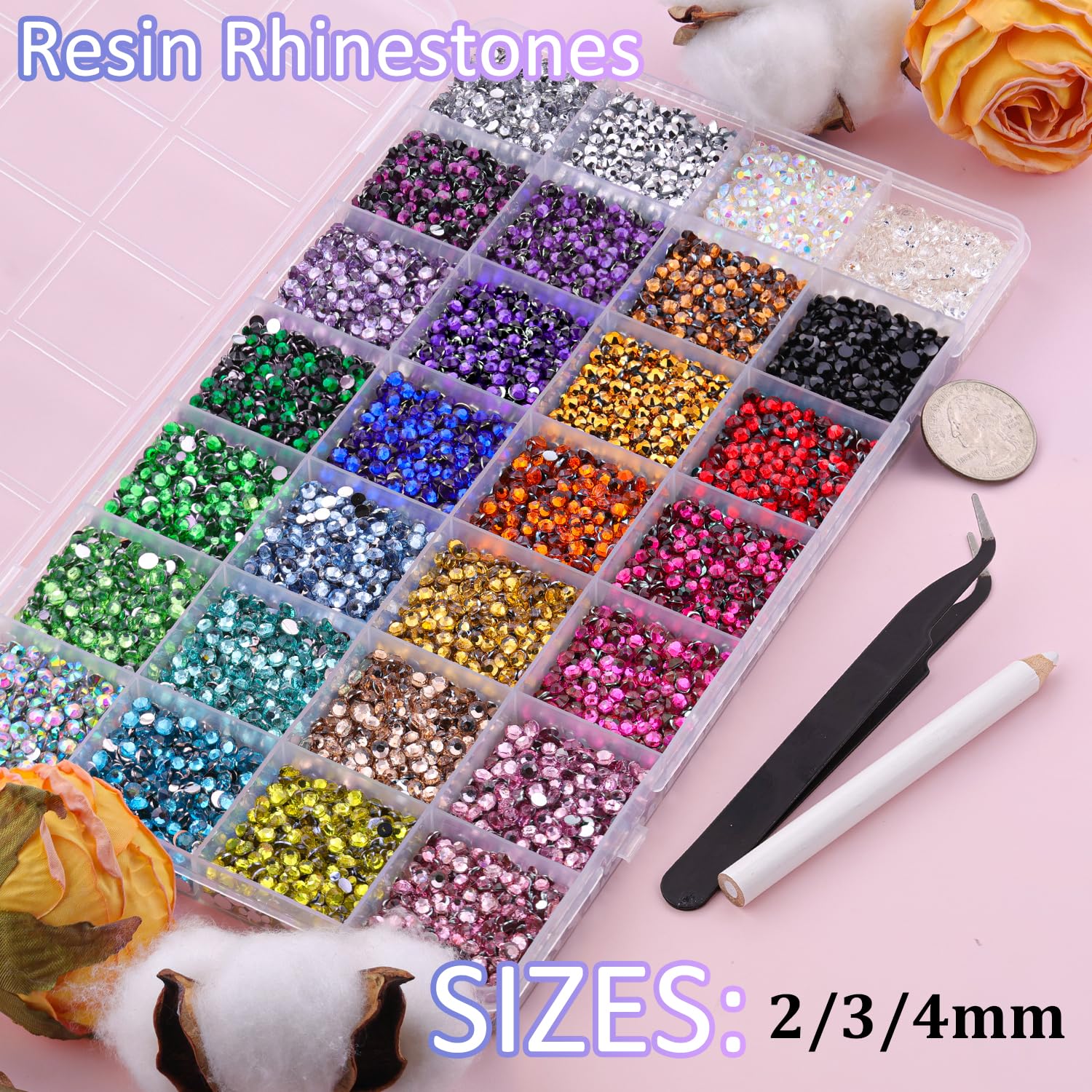 Gemas de resina TINKRSTUFF 3mm brillo delicado para bordados.