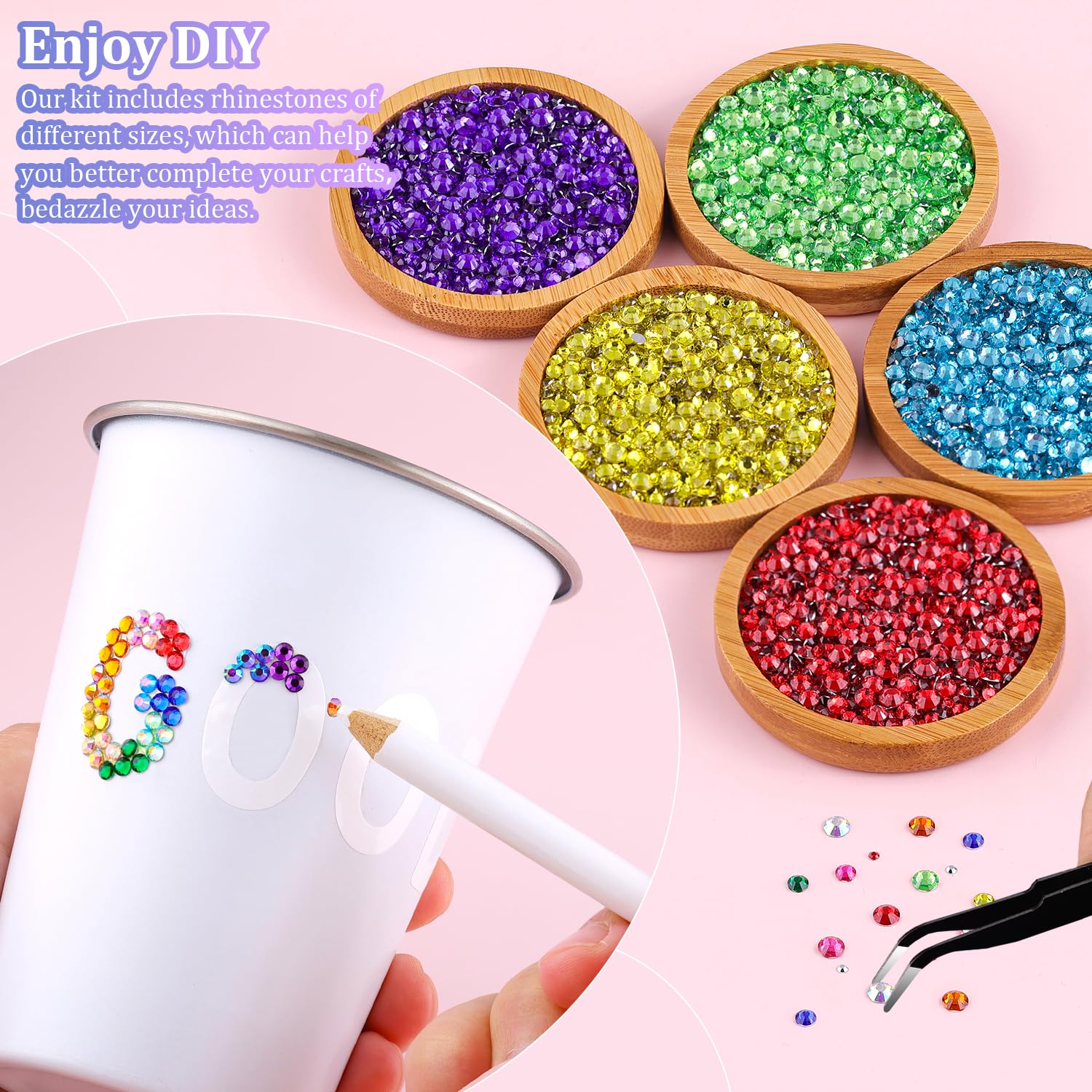 Gemas de resina TINKRSTUFF 4mm variedad de color para decoraciones.