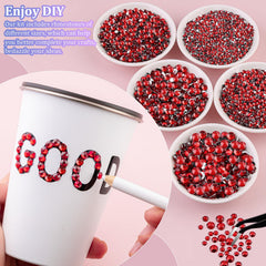 Piedras de resina rojas 4mm facetadas para tazas, botellas y decoración.