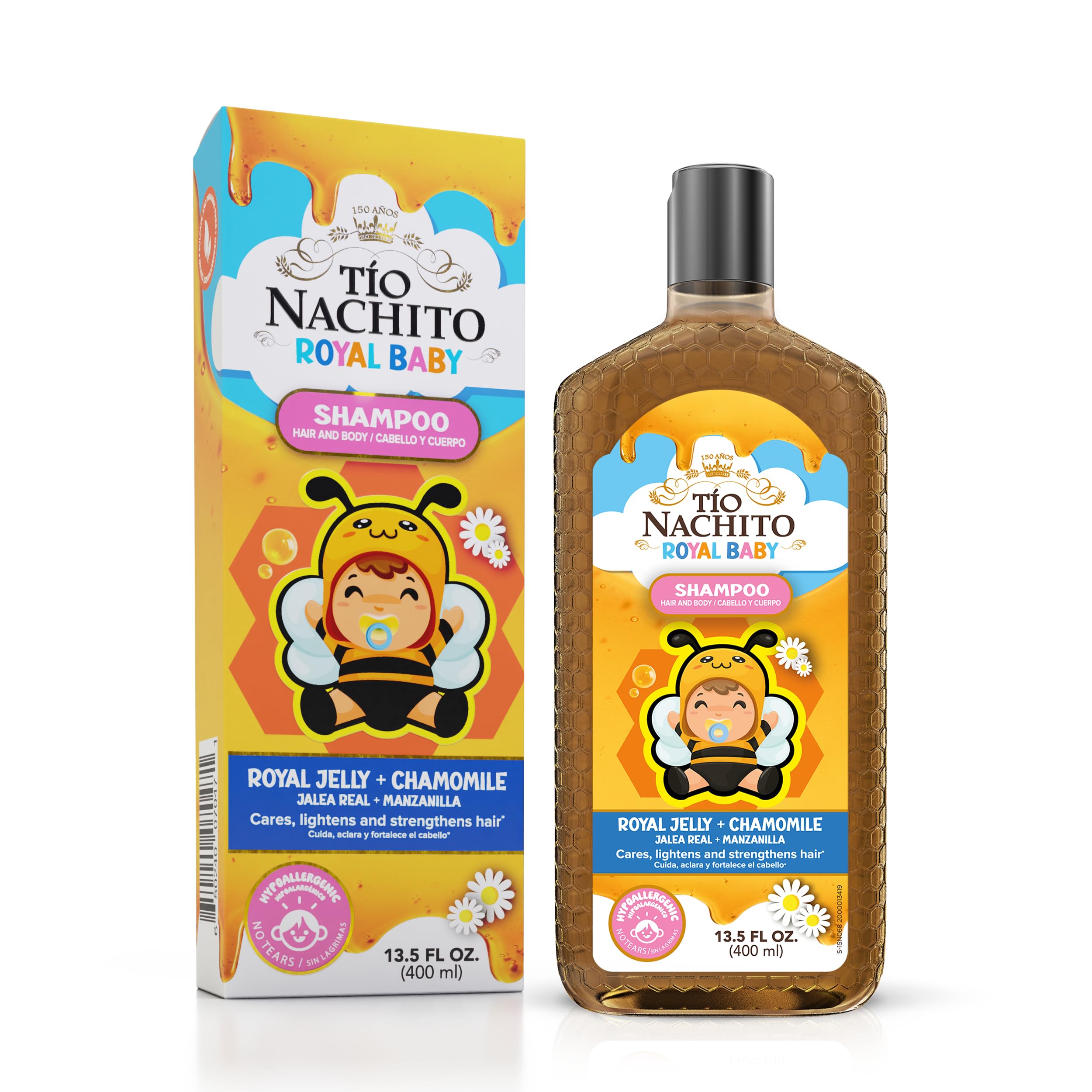 Tio Nacho Royal Baby: botella del champú, cuidado suave para piel delicada.