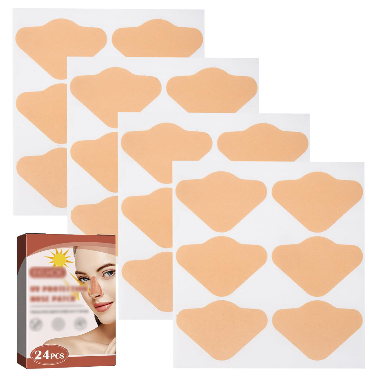 Tipuuz parche nasal UV beige, protección suave para la piel en exterior.