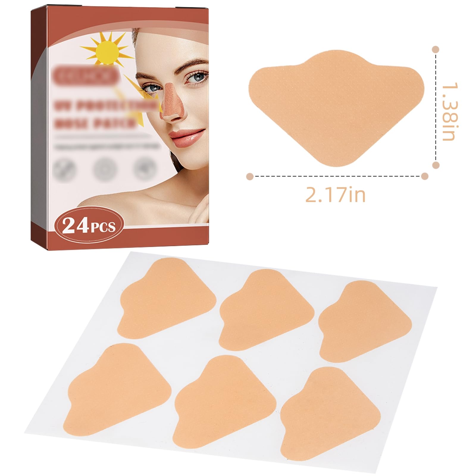 Tipuuz parche nasal UV beige, cómodo para sesiones largas al aire libre.
