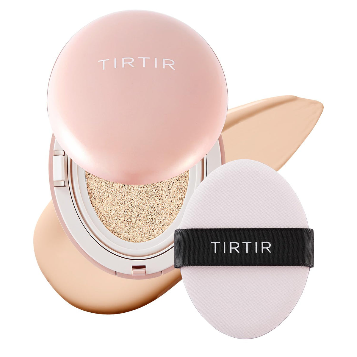 TIRTIR Base Cushion Rosado: cobertura alta para tono uniforme.