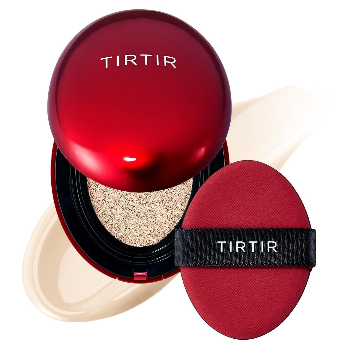 TIRTIR base en cojín con ajuste rojo ofrece cobertura total y tono uniforme.