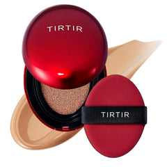 TIRTIR Mask Fit Red Cushion en bote muestra cobertura uniforme para rostro luminoso
