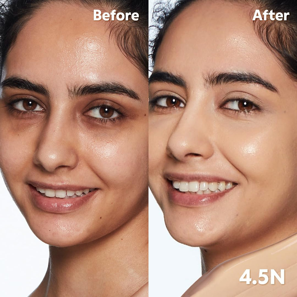 Difuminado suave de concealer para un acabado natural.