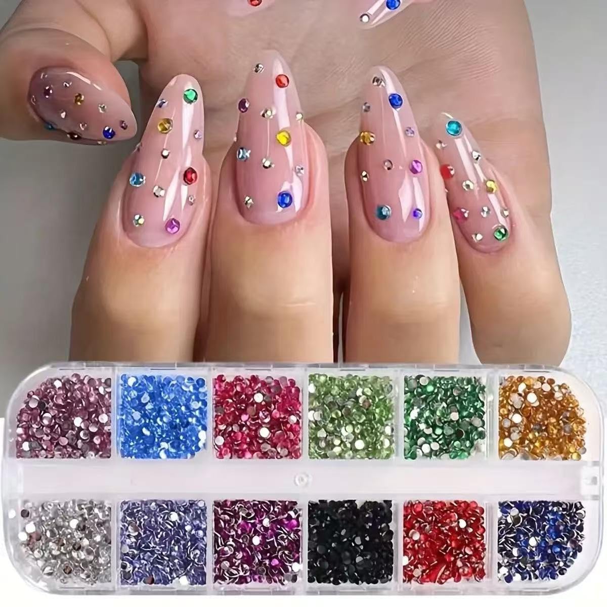 Tiwnefua 24Grid: acabado brillante para decoraciones elegantes de uñas.