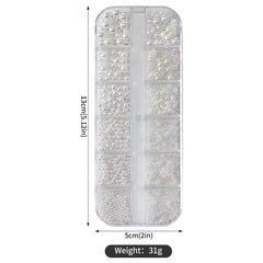 Tiwnefua 24Grid: fácil de aplicar con adhesivo, compatible con uñas naturales y de gel.
