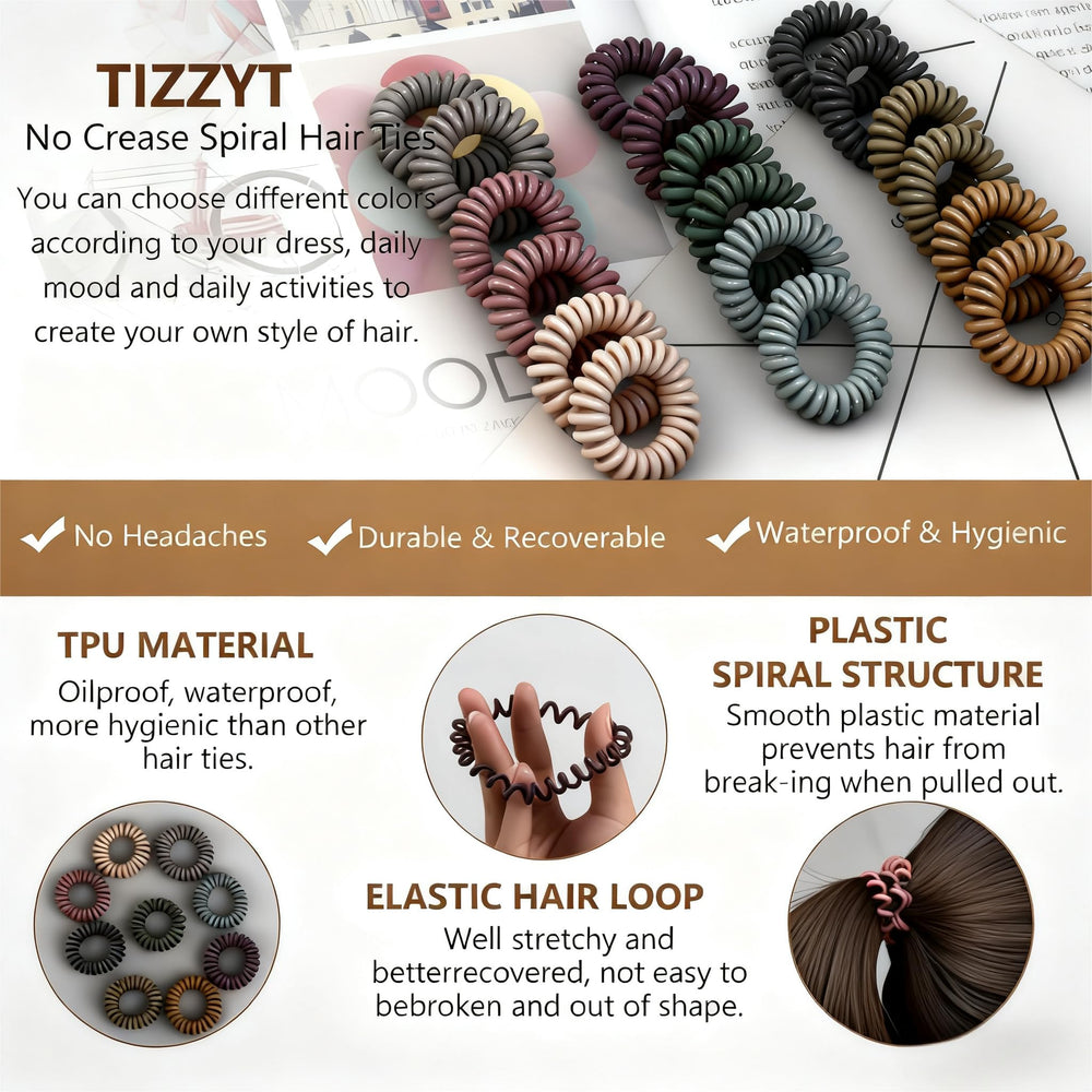 Cintas TIZZYT espiral sin pliegues para estilos sin marcas