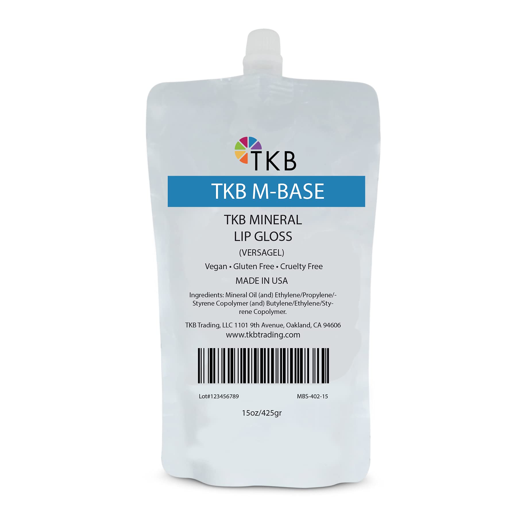 Base mineral TKB para brillo labial claro en bote, ideal para crear brillos personalizados