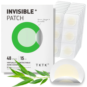 Parche TKTK para acné de 15 mm con borde extrafino y acabado discreto.