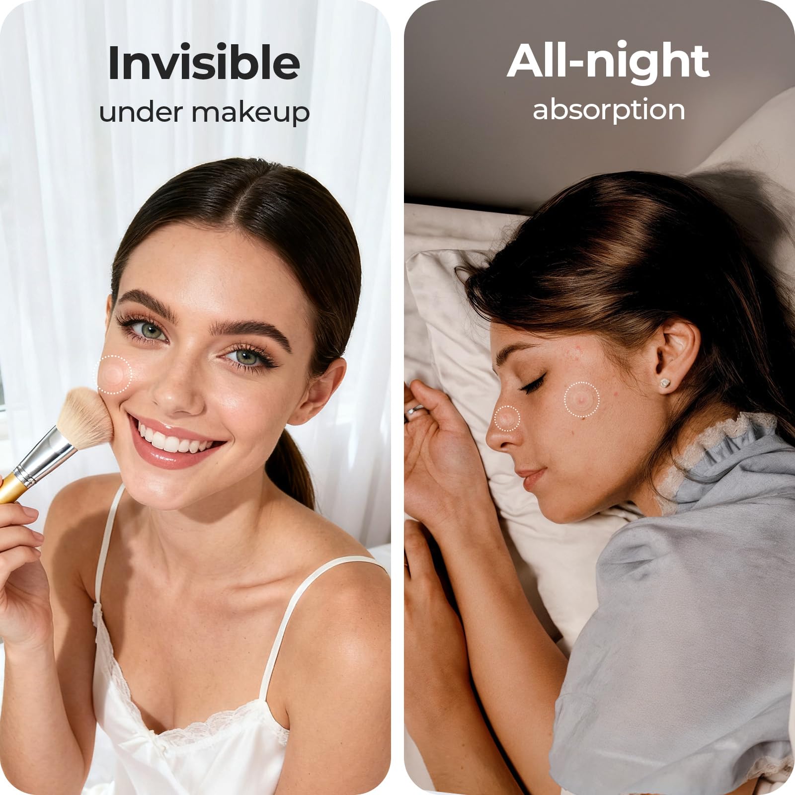 Apto para uso diario bajo maquillaje, discreto y cómodo.