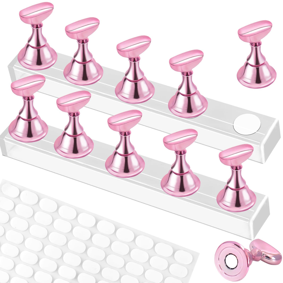 TKYZMS dos-set de soportes de uñas acrílicas: base estable para practicar diseños