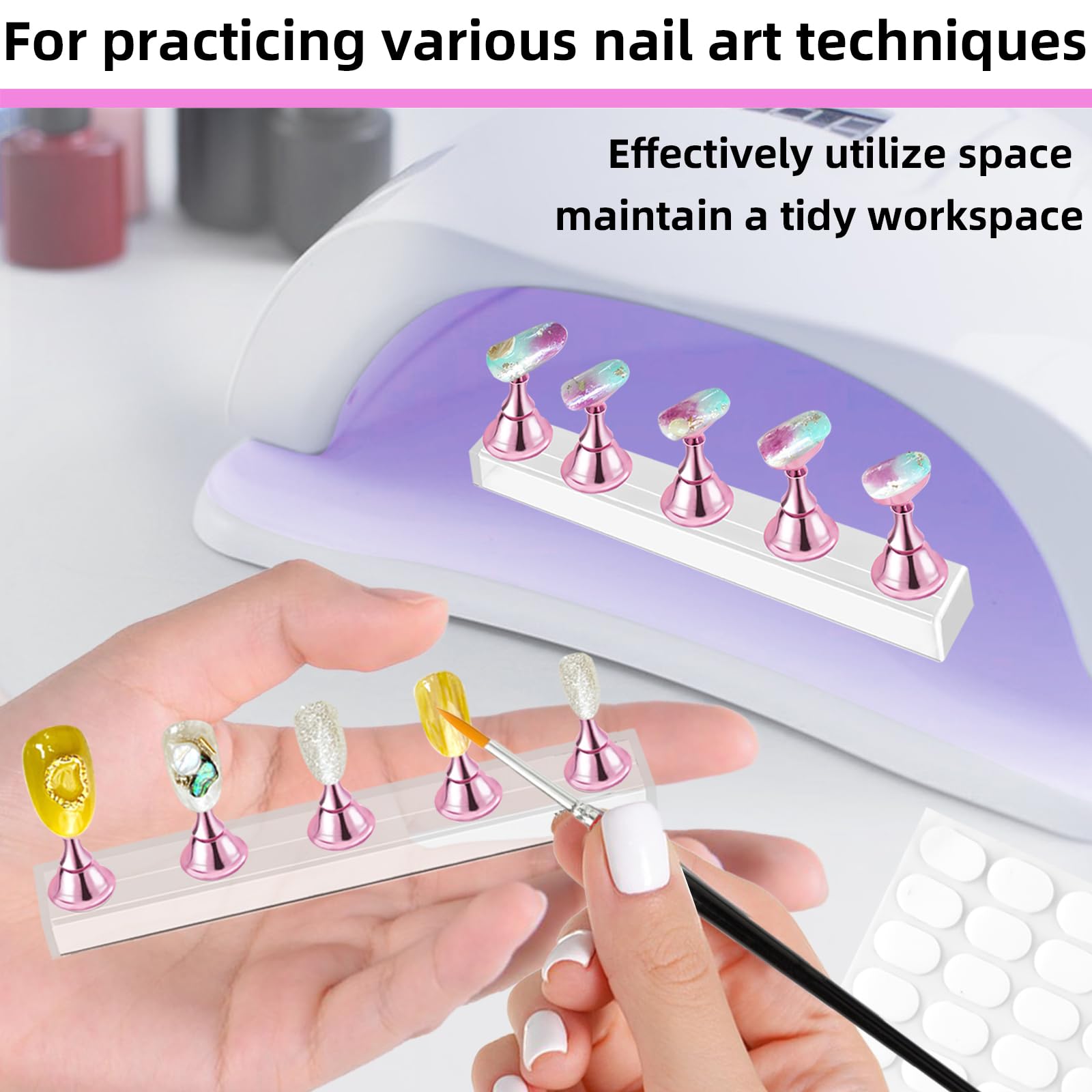 TKYZMS mano de práctica para uñas: simula aplicación sin usar la mano dominante