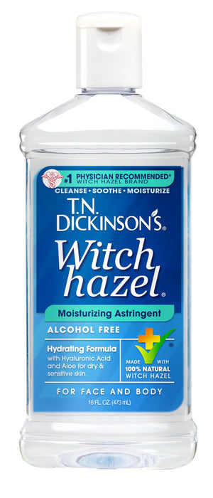 T.N. Dickinson’s frasco con etiqueta Hamamelis sin alcohol, limpieza suave para piel.