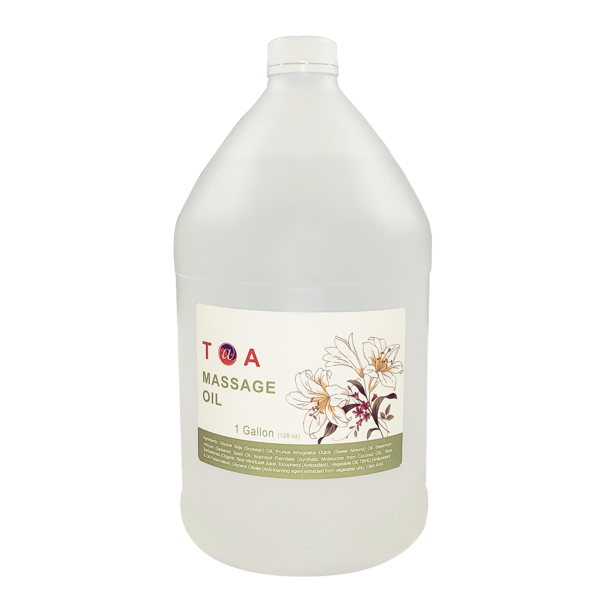 TOA aceite de masaje natural sin fragancia, deslizamiento suave para sesiones profesionales.