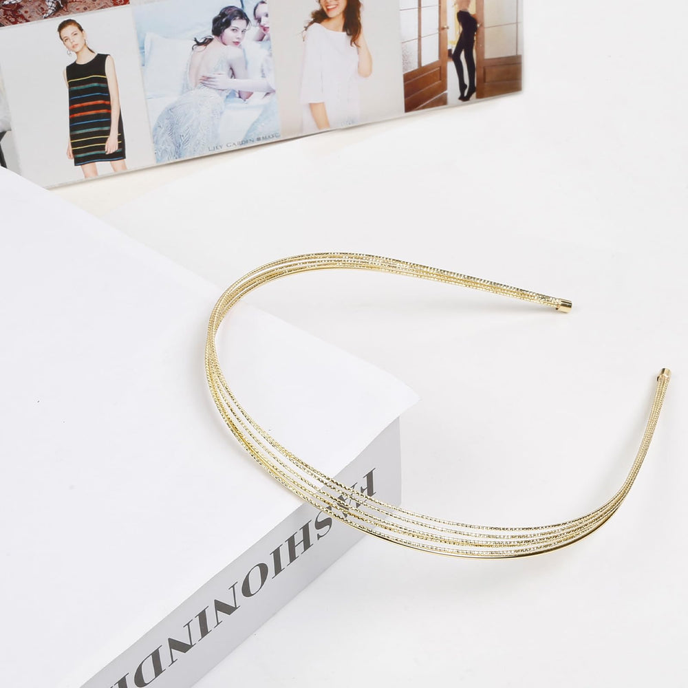 Tobeffect diadema doble capa dorada, regalo ideal para amantes de accesorios capilares.