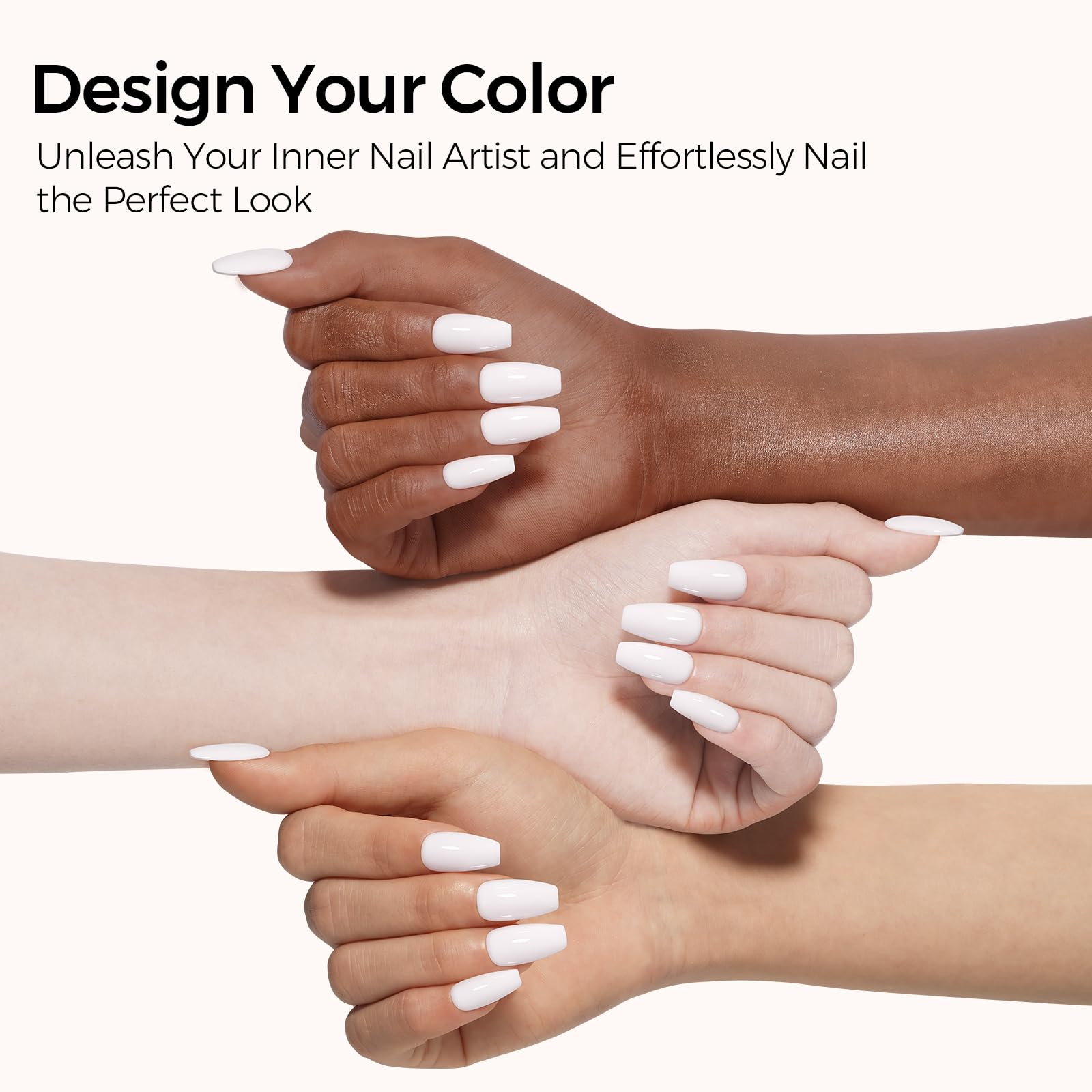 TOMICCA esmalte gel blanco, durabilidad: color vibrante de 21 a 28 días.