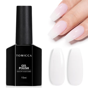 TOMICCA Esmalte gel lechoso blanco, aplicación suave para uñas uniformes.