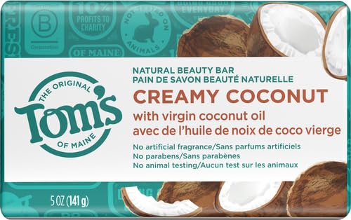 Tom's of Maine barra aceite coco virgen, hidratacion natural para la piel.