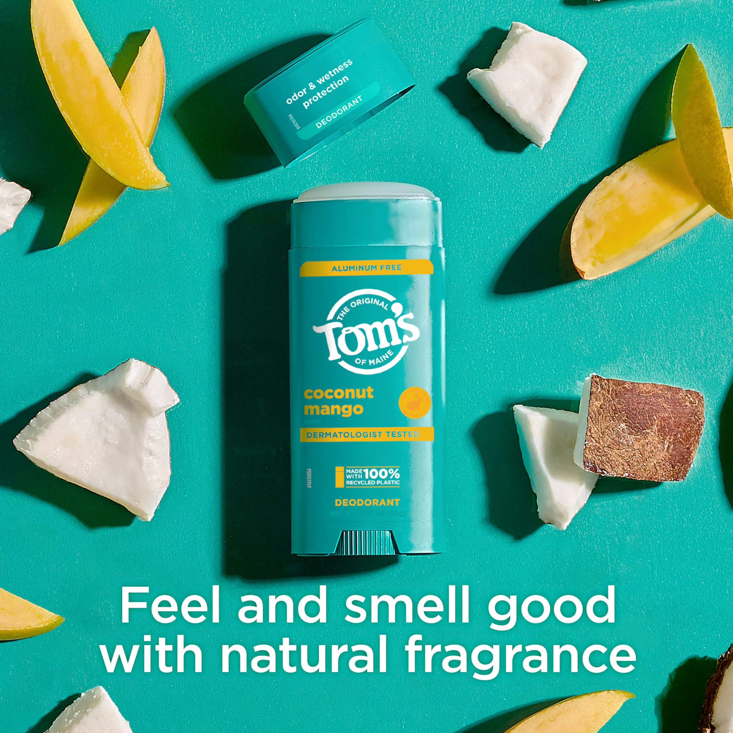 Fragancia natural Coco Mango para sensación fresca.