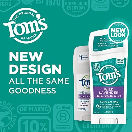 Tom's of Maine Desodorante en barra Lavanda, en caja, presentación lista para uso personal.