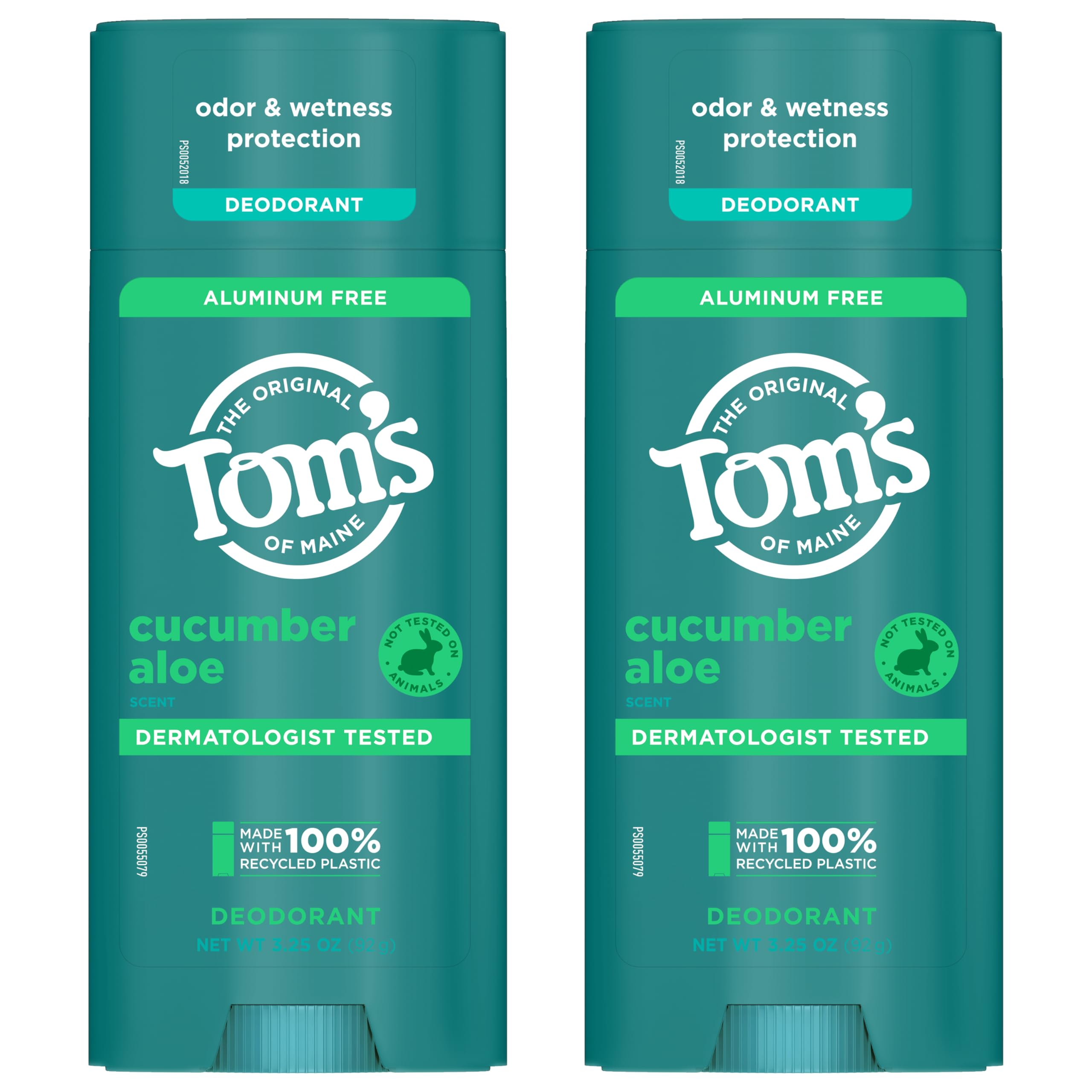Uso diario cómodo con desodorante natural Tom's of Maine Cucumber Aloe.