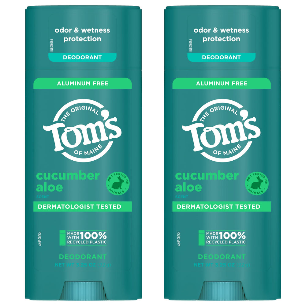 Uso diario cómodo con desodorante natural Tom's of Maine Cucumber Aloe.