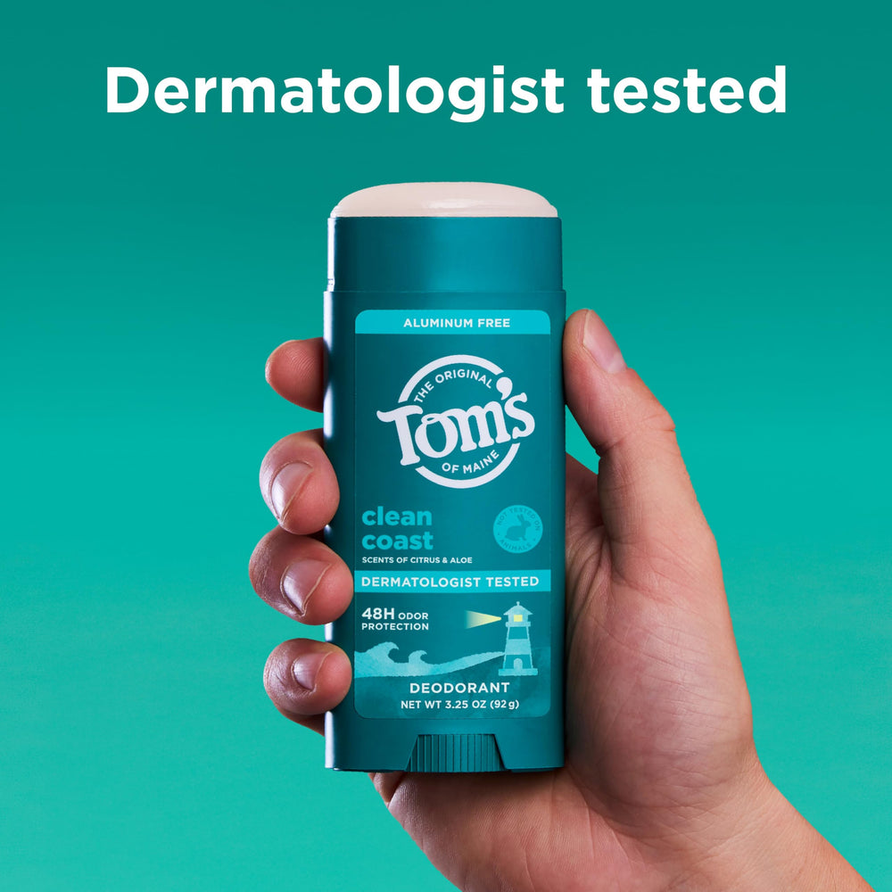 Toms of Maine Desodorante en barra Cln Coast: aplicación suave para comodidad
