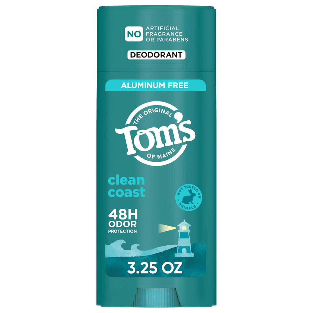 Toms of Maine Desodorante en barra Cln Coast: empaque visible para uso diario