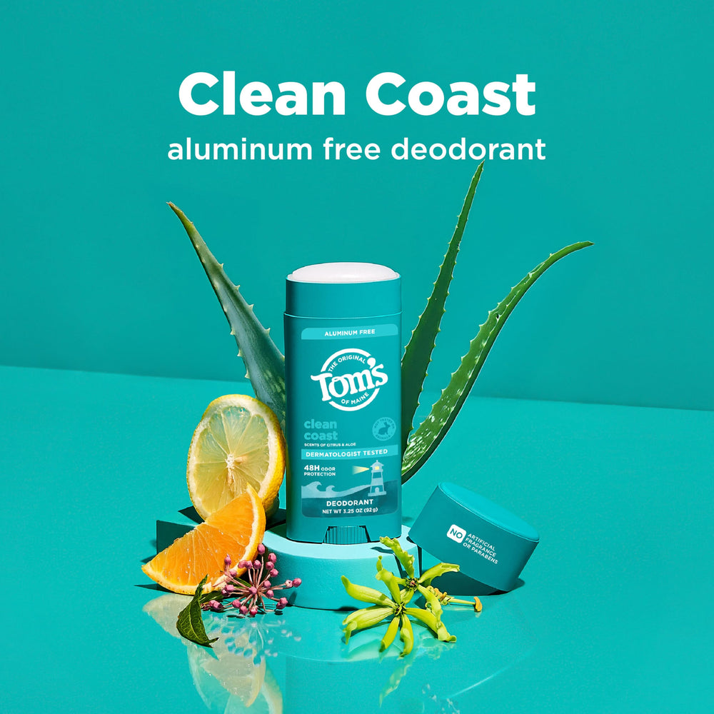 Toms of Maine Desodorante en barra Cln Coast: frente compacto, ideal para bolso