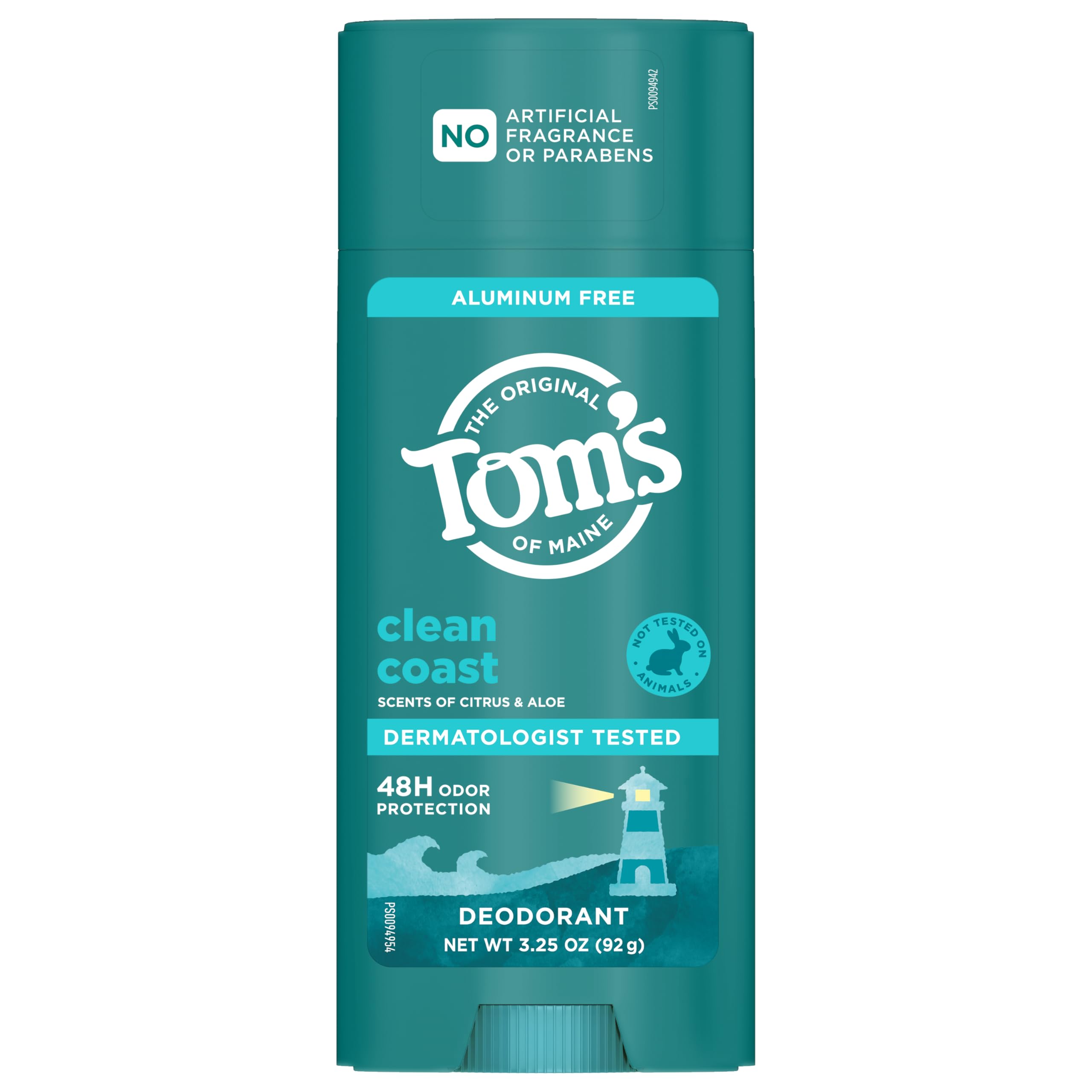 Toms of Maine Desodorante en barra Cln Coast: uso diario cómodo