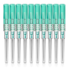 Agujas TONBAO 18G en empaque al vacío para perforaciones limpias y seguras.