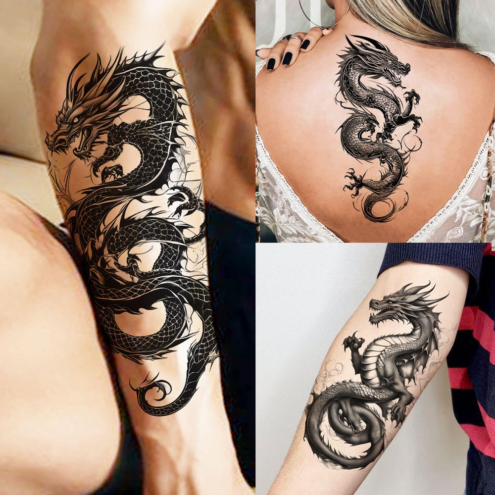 Toneoldshu dragon diseños grandes para cobertura de brazo o espalda.