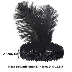 Tongcloud diadema flapper 1920s con elastico interno, ajuste cómodo