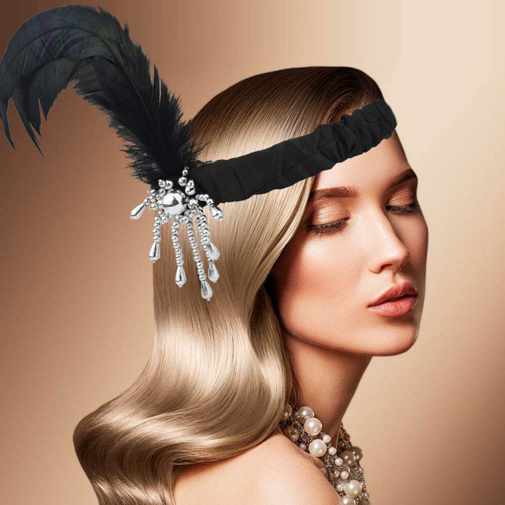 Tongcloud diadema flapper 1920s estilo vintage para disfraces