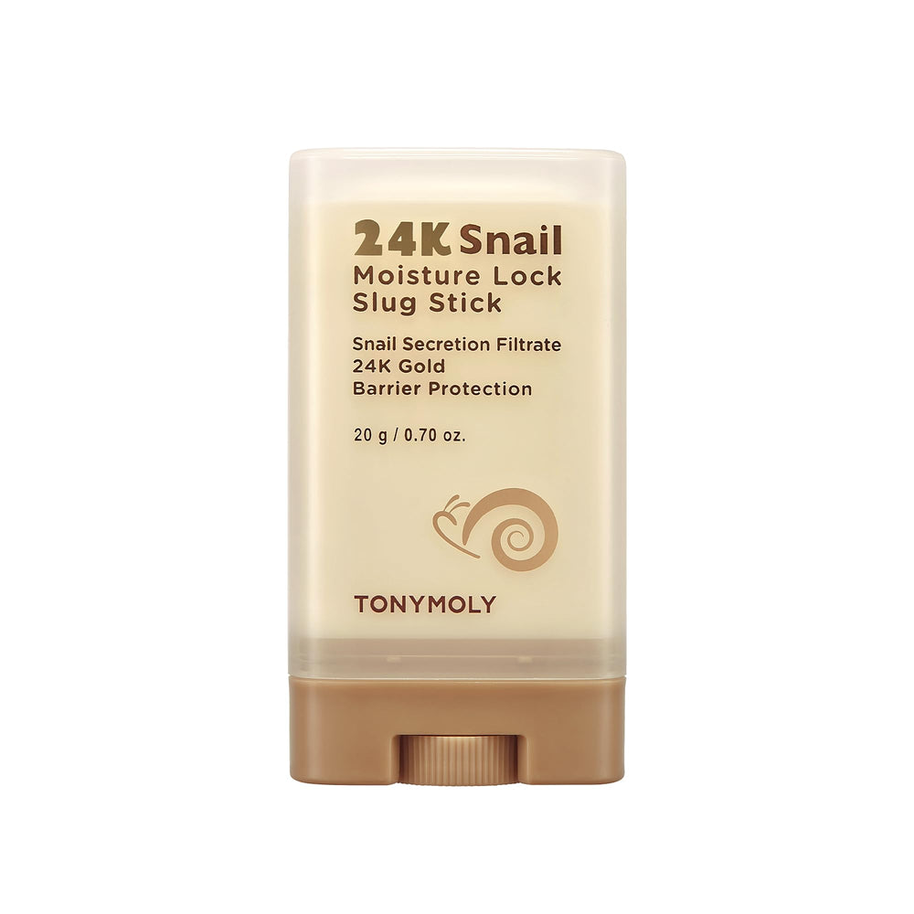 TONYMOLY barrita caracol 24k stick, hidratación rápida para piel suave durante el día.