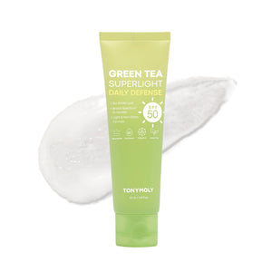 TONYMOLY Green Tea sunscreen bottle front showing lightweight protection