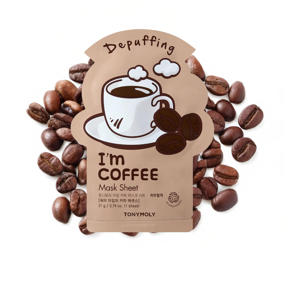 TONYMOLY mascarilla de café en empaque para despertar la piel y desinflamar