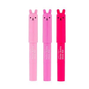 TONYMOLY Petit Bunny Brillo Labial, cap personaje rosa, acabado suave
