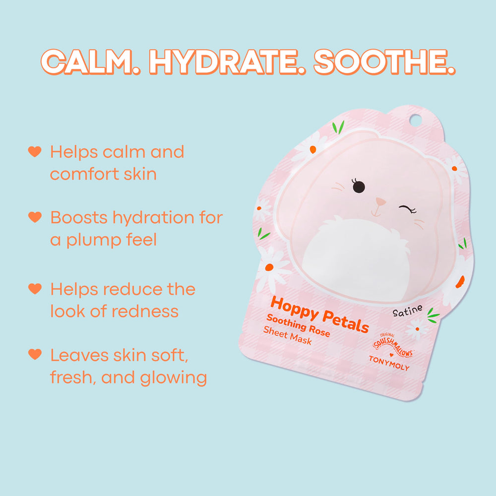 TONYMOLY Satine Hoppy Petals aplicación rápida de 20–30 minutos para relajación.
